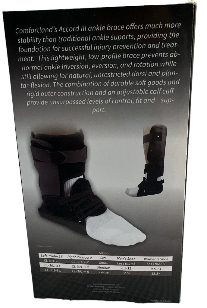 Comfortland Accord 3 III Ankle Brace Size Small Left New In Box NIB