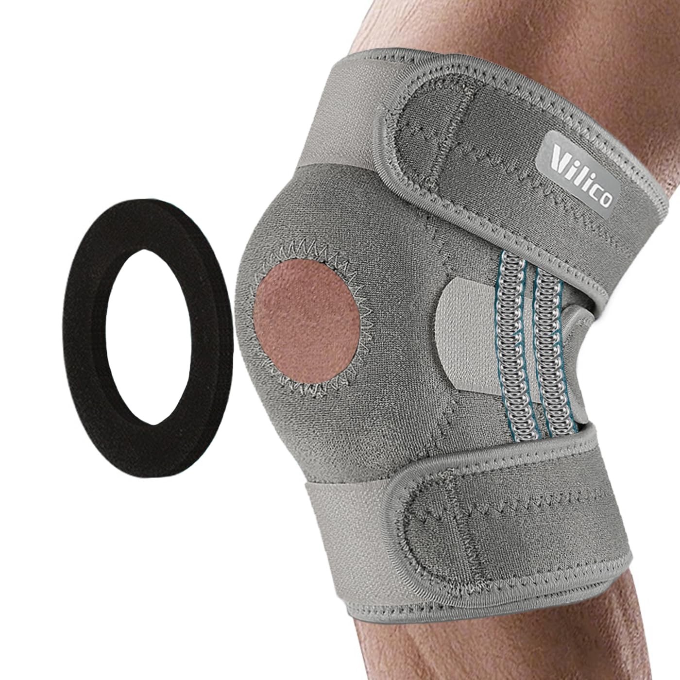 SUJAYU Knee Brace for Women Men with Side Stabilizers, Braces Gray