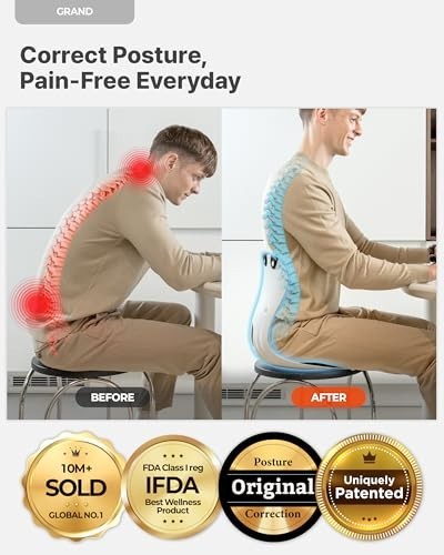 Extra Wide Ergonomic Chair Back Support – Lumbar Support for Posture & Pain Reli