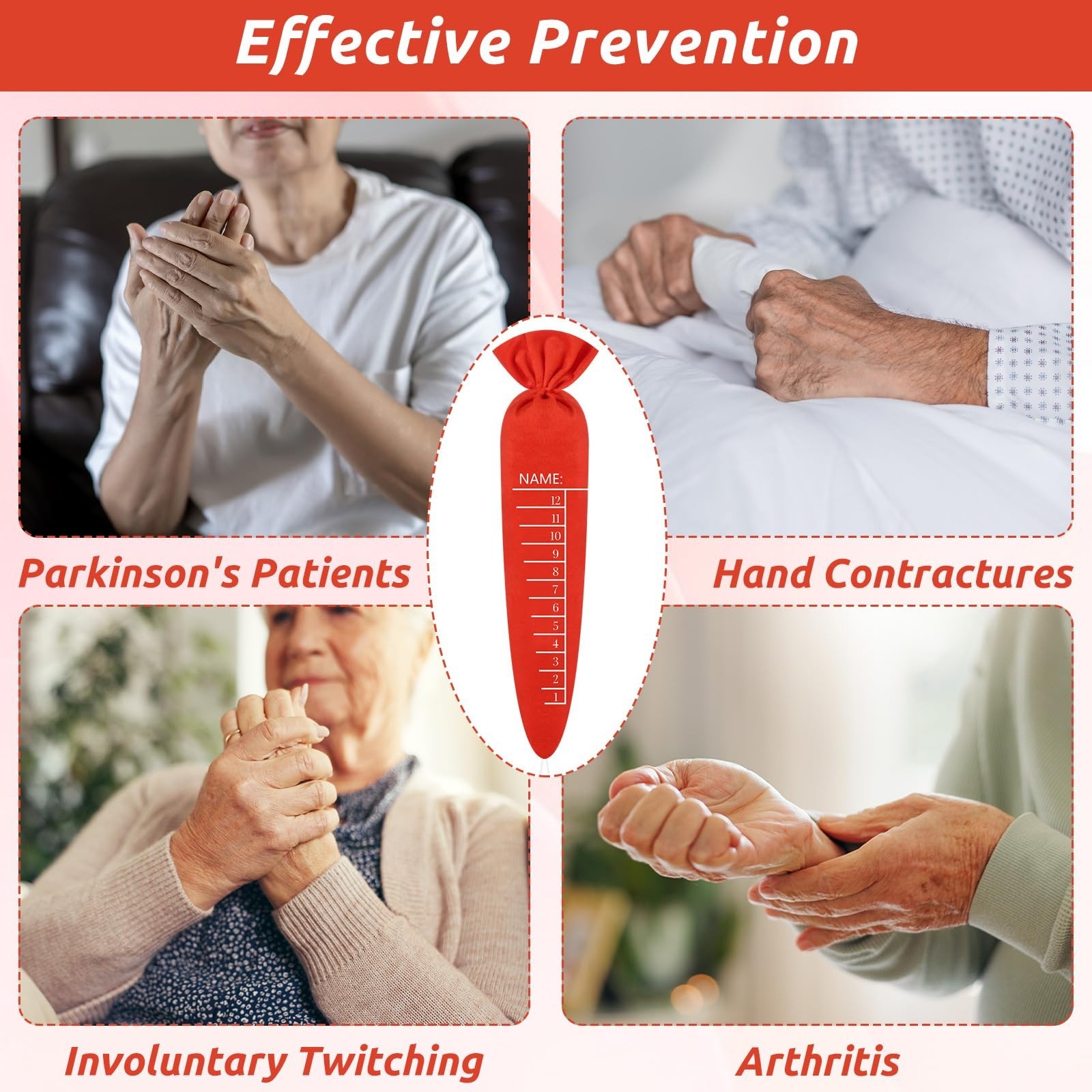 3 Pcs Palm Protector Kit – Carrot Shape Finger Orthosis for Parkinson’s & Dement