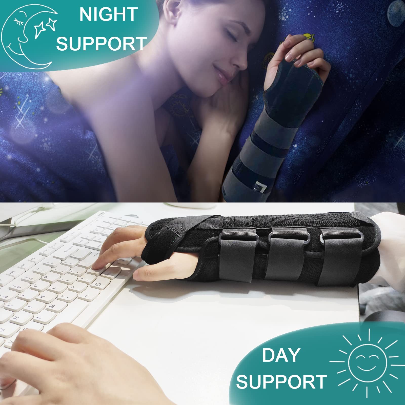 TANDCF Unisex Forearm and Wrist Support Splint Brace Large/X-Large, Left Hand