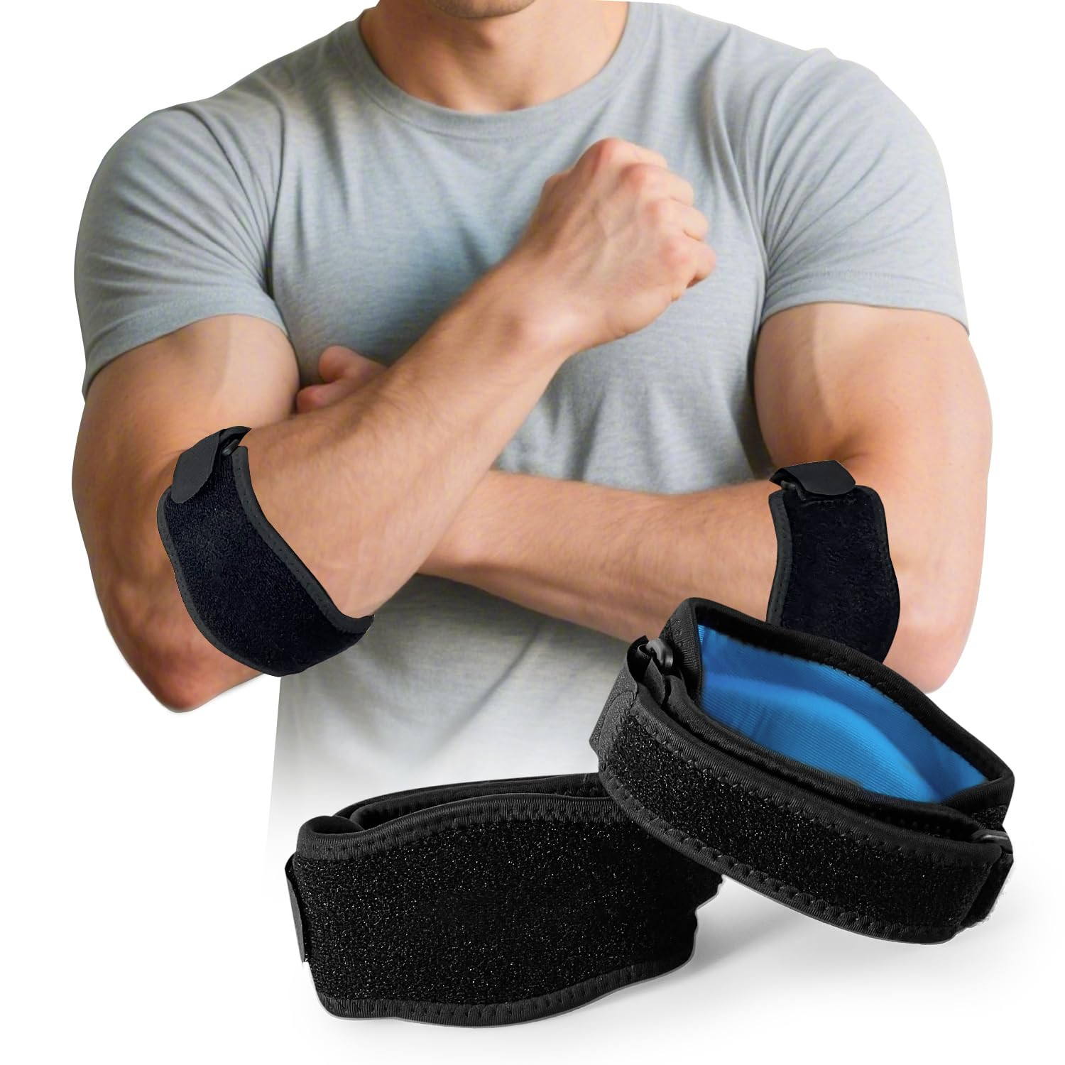 Elbow Brace 2 Pack Men Women Golfers Tennis Pain Relief for Tendonitis Adjustabl