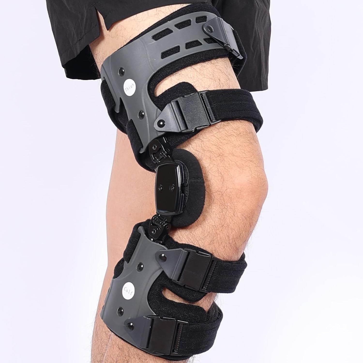 Gray left OA knee brace: unloader support for medial and lateral degeneration