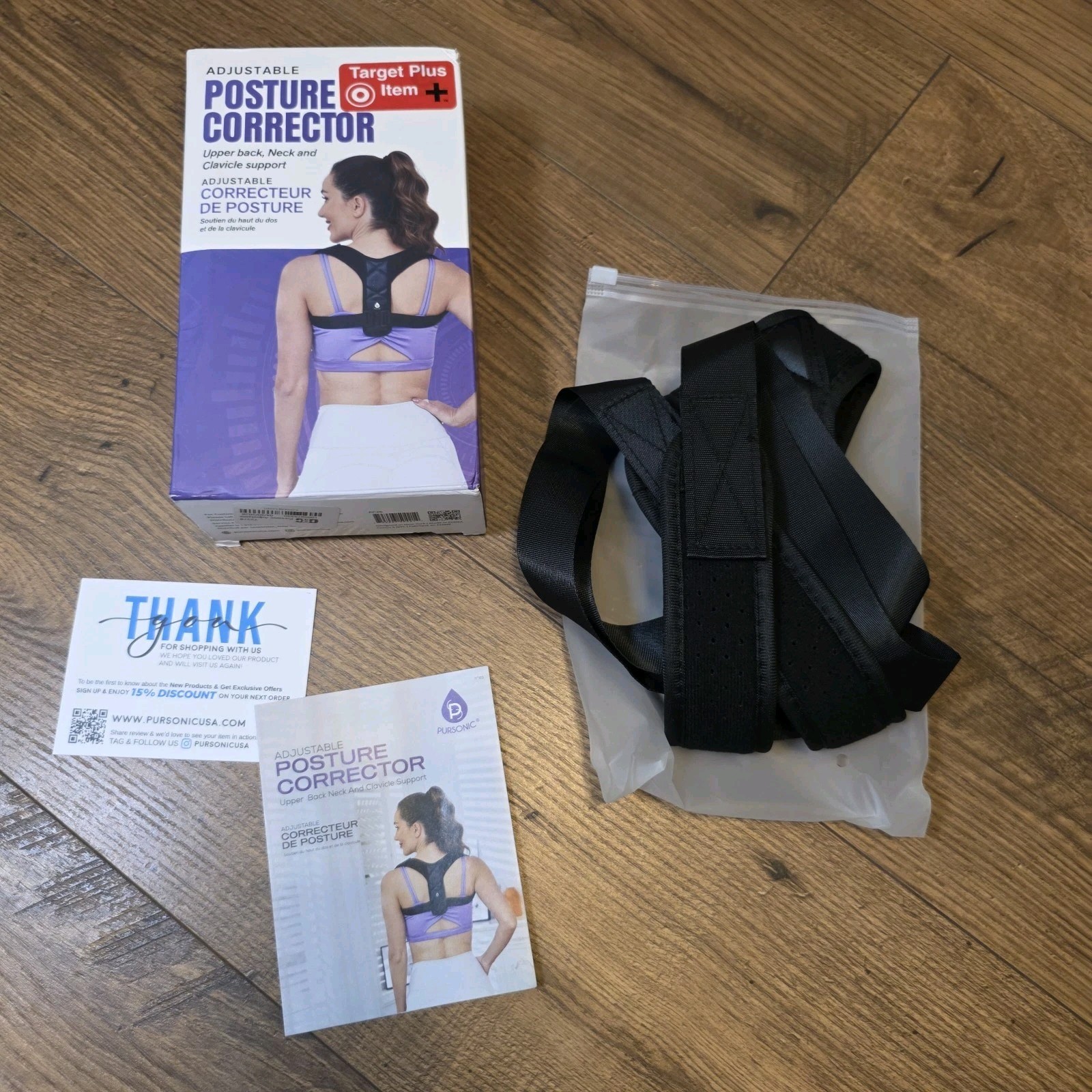 Pursonic Adjustable Posture Corrector Upper Back, Neck and Clavicle Support