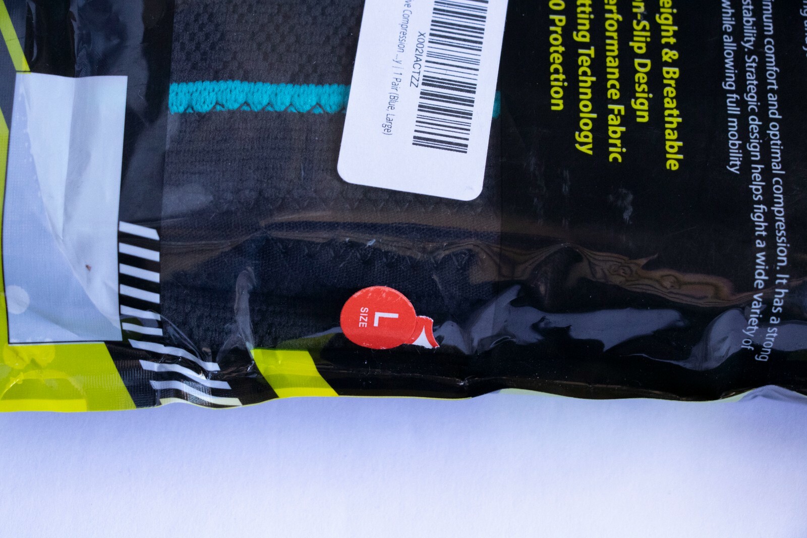 Vitavrio Knee Compression Sleeve Non Slip Breathable Large L Black Blue Pair
