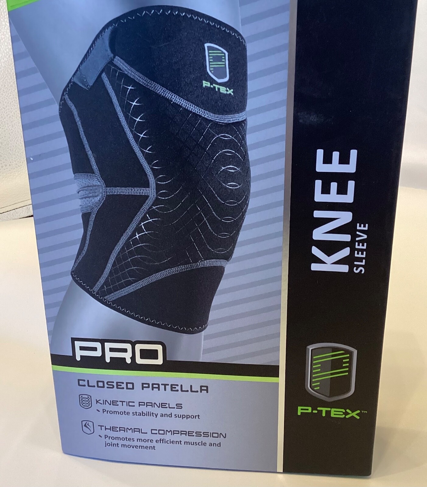 SMALL 13-14.5″ P-TEX Knee Sleeve Brace Pro Open Thermal Compression Athletic