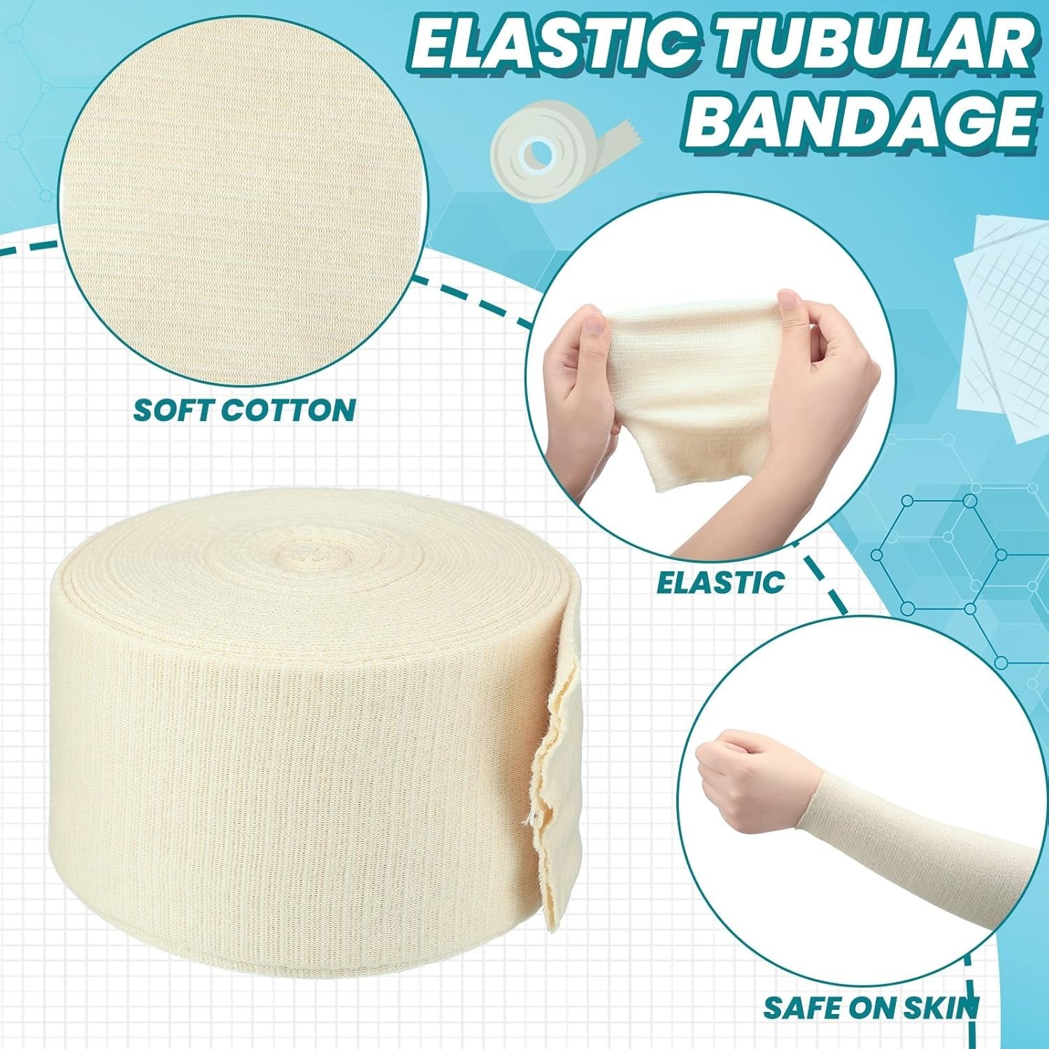 Cotton Tubular Stockinette Gauze Roll Tubular Arm Stocking Elastic Leg Stocki…