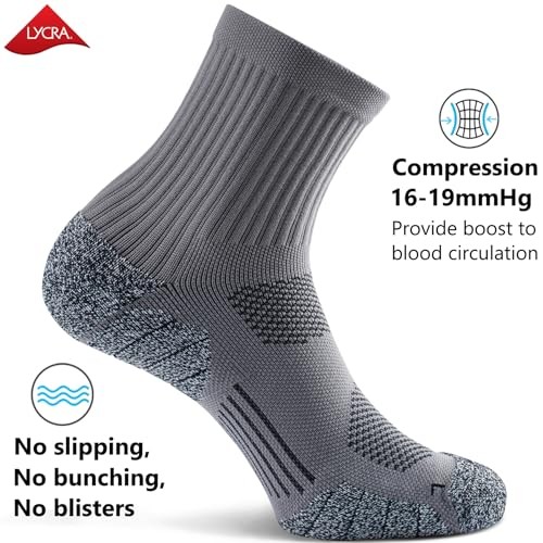 Cushioned Compression Sport Large 4-pairs (Black2,grey2,royal Blue2,white2)