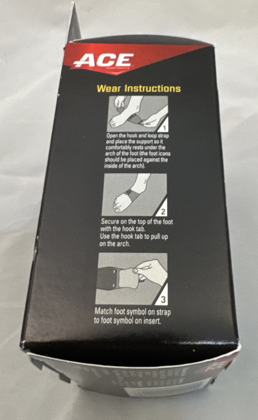 Ace Arch Adjustable Support Compression Cushioning Plantar Fasciitis Open Box