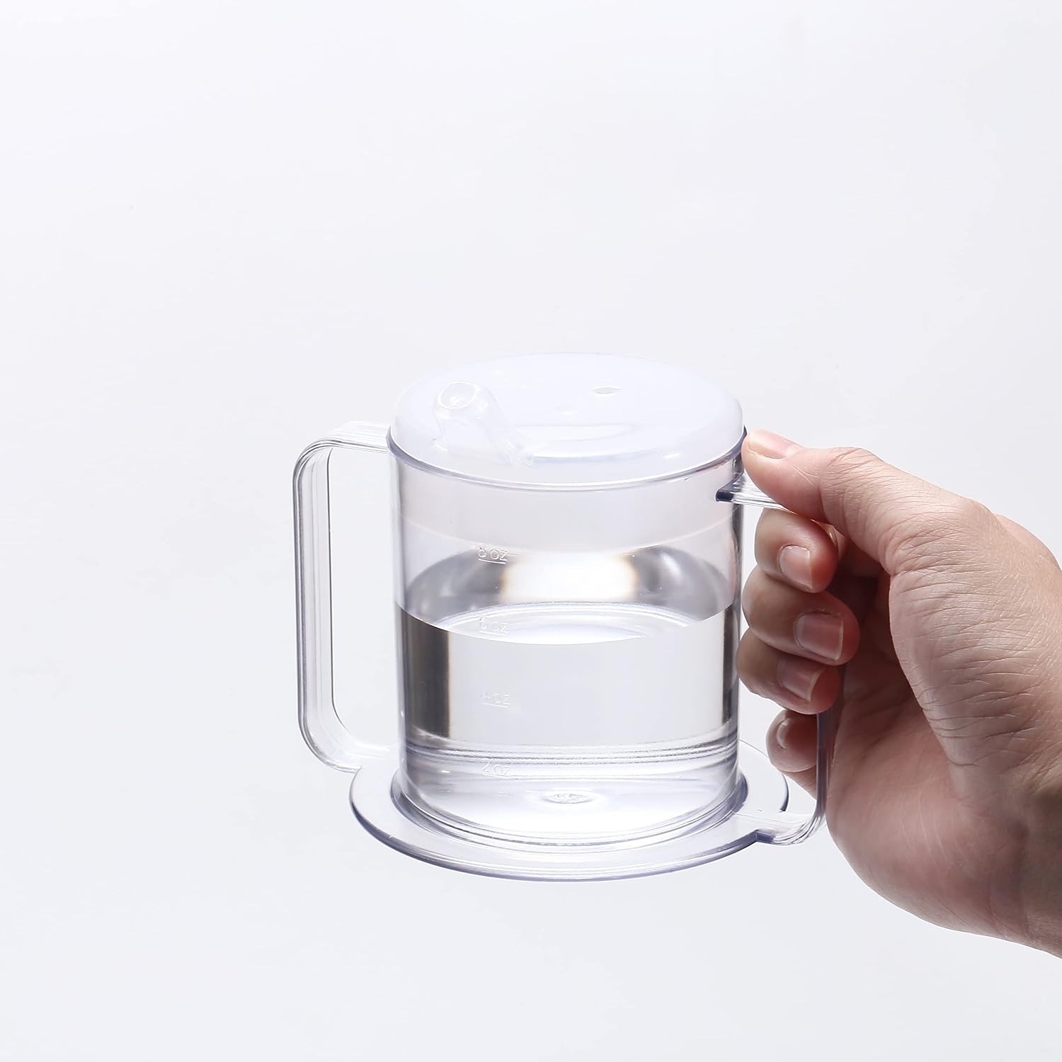 Independence 2-Handle Plastic Mug with 2 Style Lids, Lightweight Drinking Cup