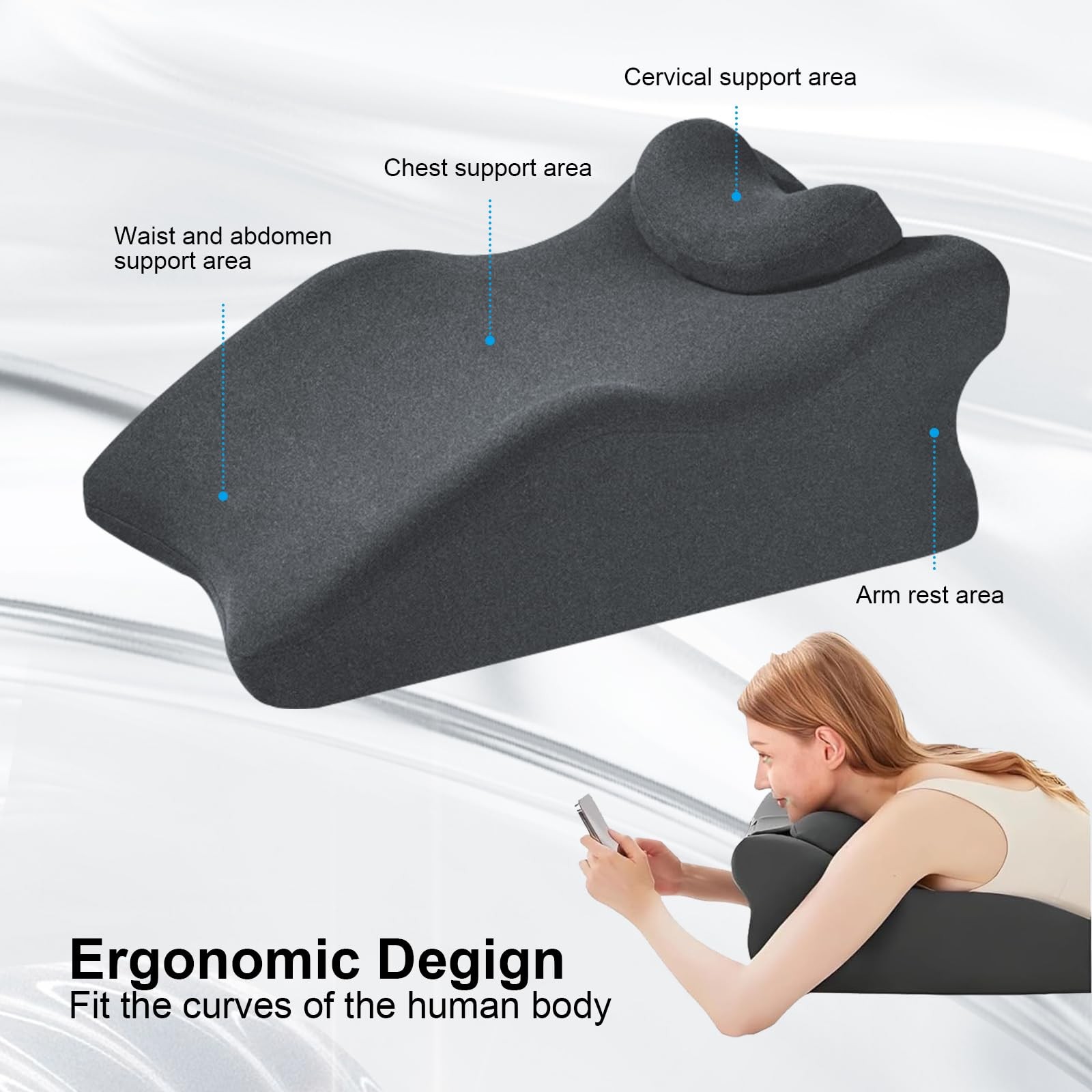 BCZETIH Adult Widened Intimacy Position Sex Pillow for Dark Grey, Grey