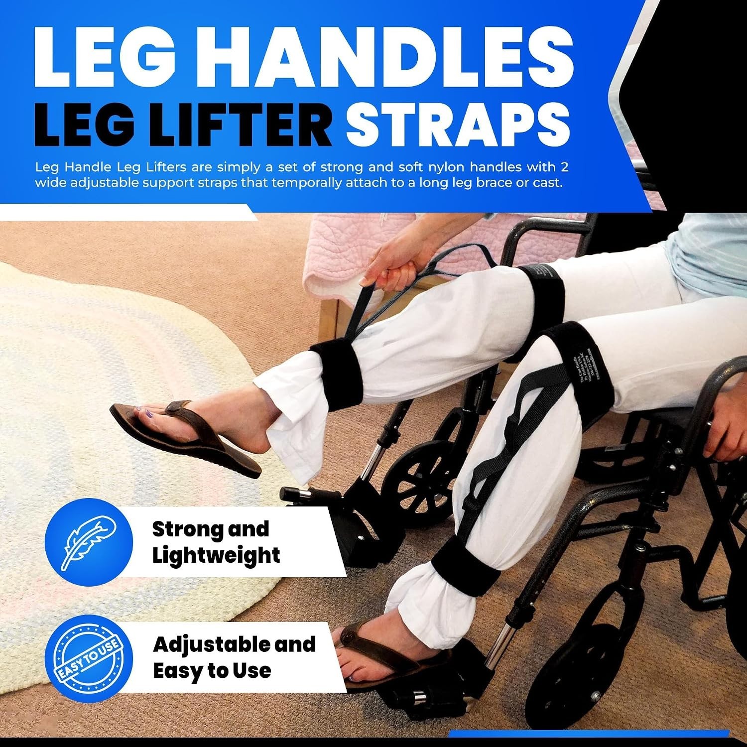Leg Handles Cast Lifter Pair – Adjustable Mobility Aid