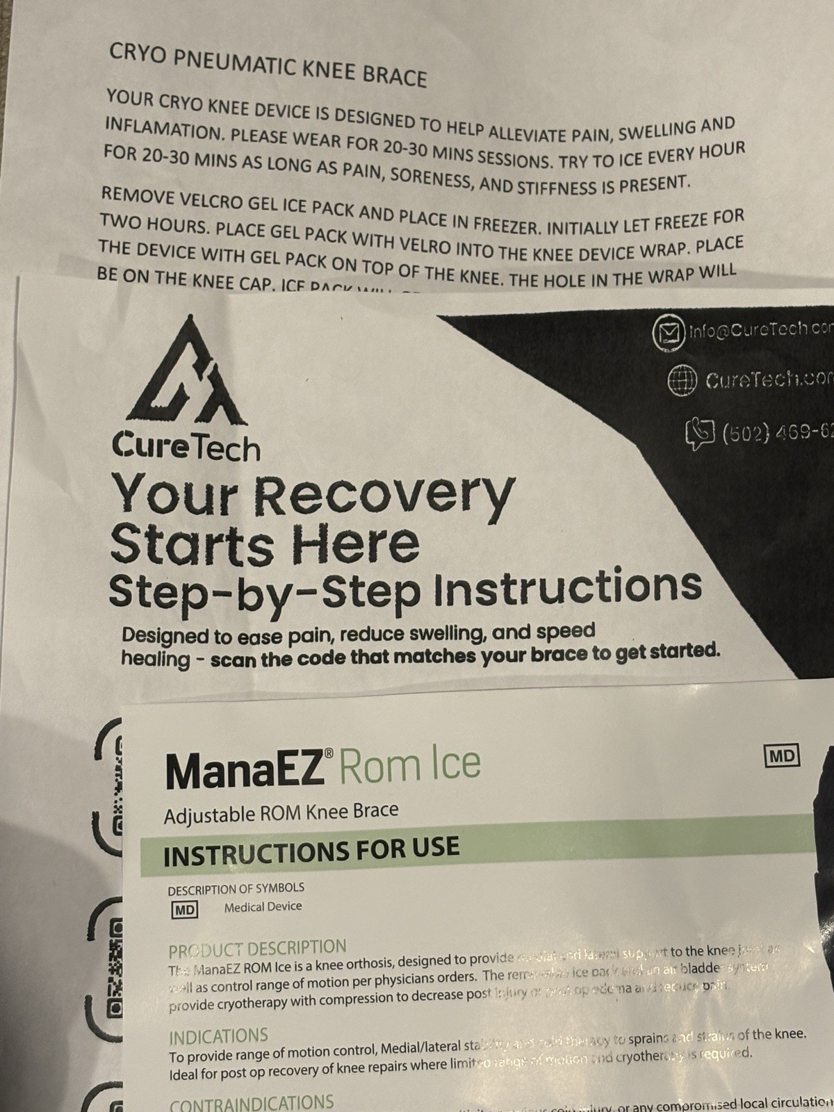 ManaEZ Rom Ice EZR001 MANAMED Adjustable Universal ROM Knee Brace