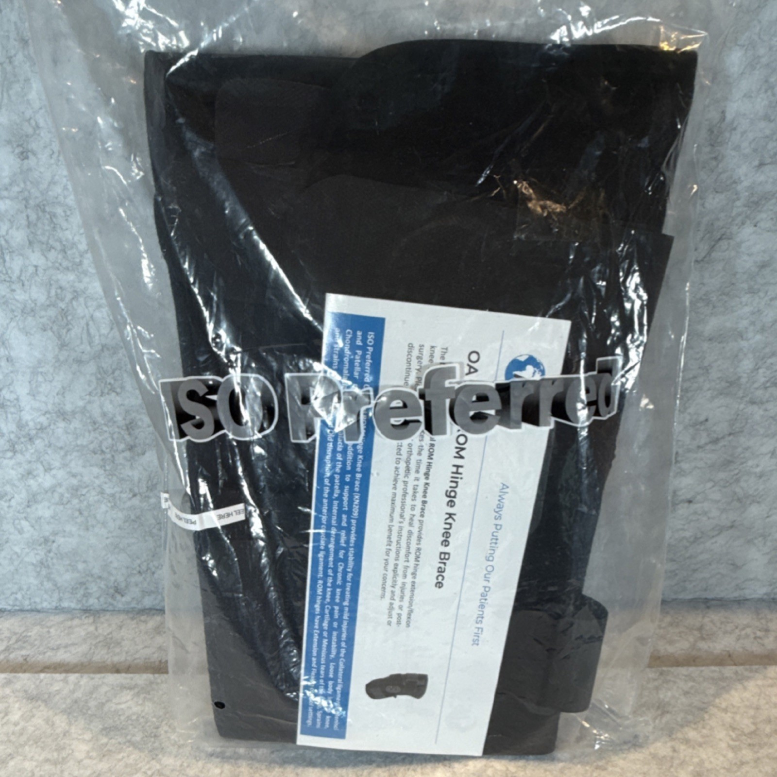 ISO Preferred OA Dual ROM Hinge Knee Brace ISO-KN209 Universal Adjustable Black