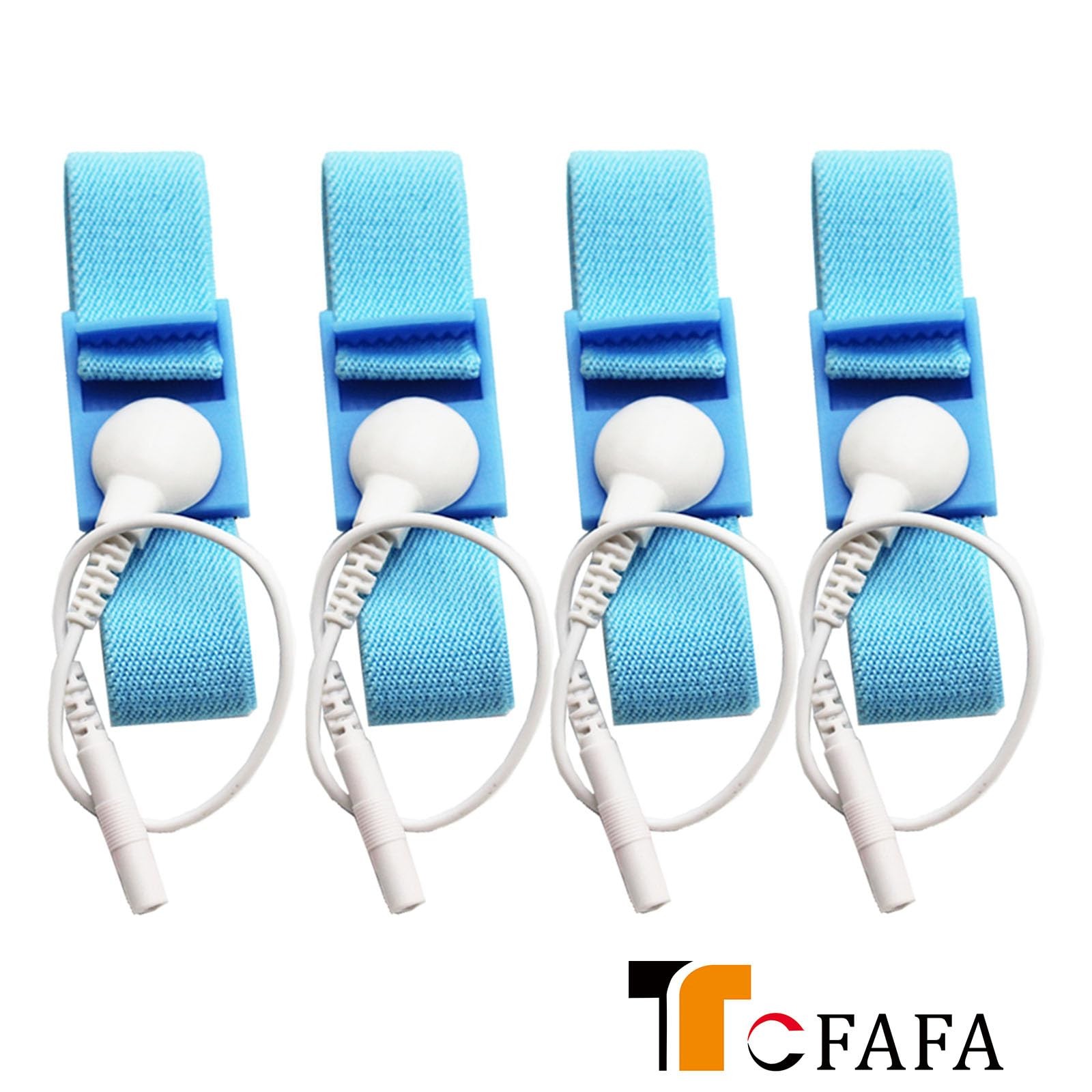Adjustable Estim Wrist Strap Components 4pcs Blue Stim Loops 4pcs White Wires