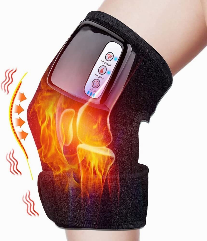 Rechargeable Electric Heating Vibration Knee Joint Pad Wrap Brace Knee Massager