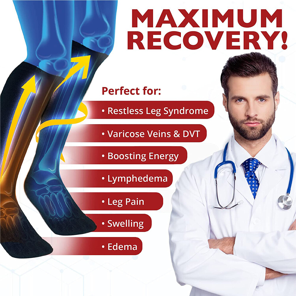 2-PAIR Anti-Fatigue Compression Socks Varicose Vein Stocking for Men & Women US