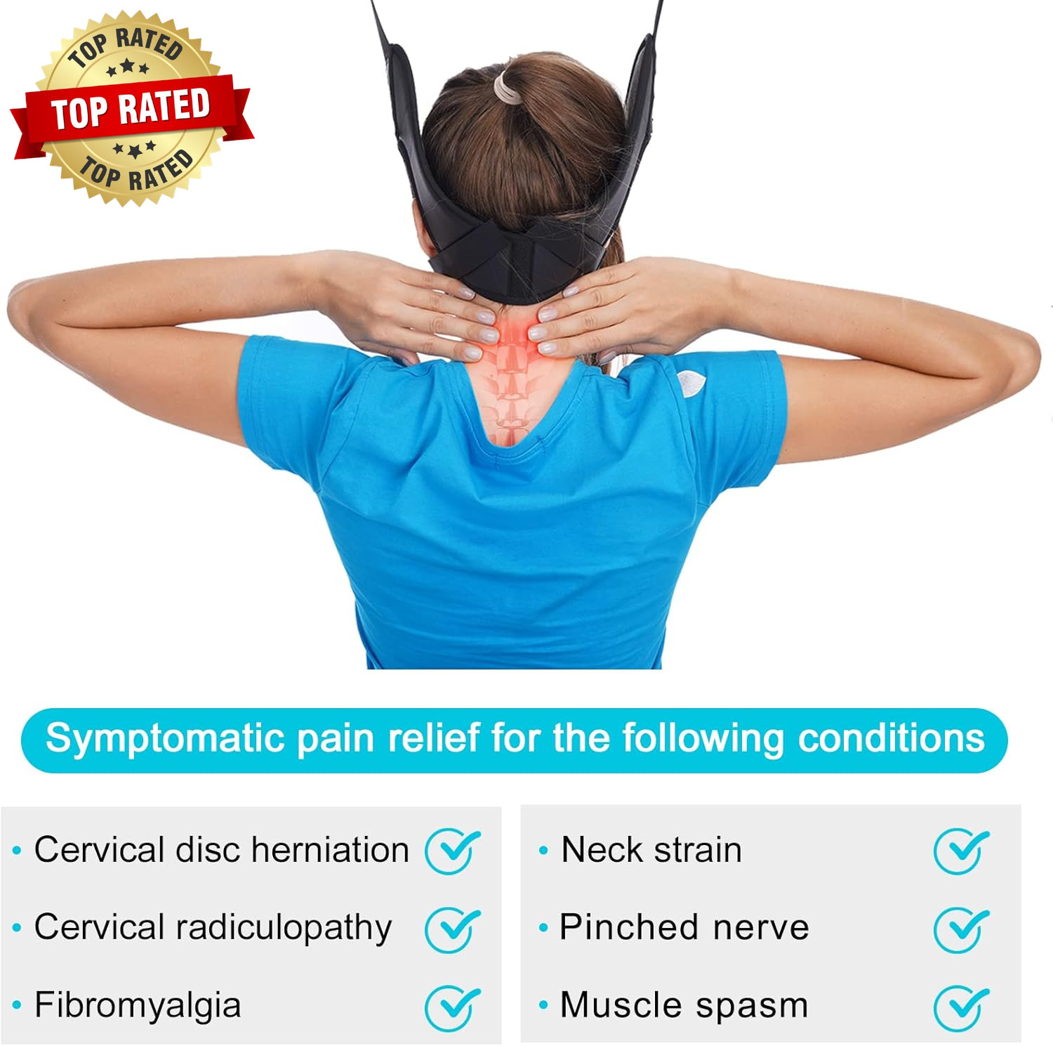 Cervical Neck Traction Device for Home Use, Portable Neck Stretcher Hammock over