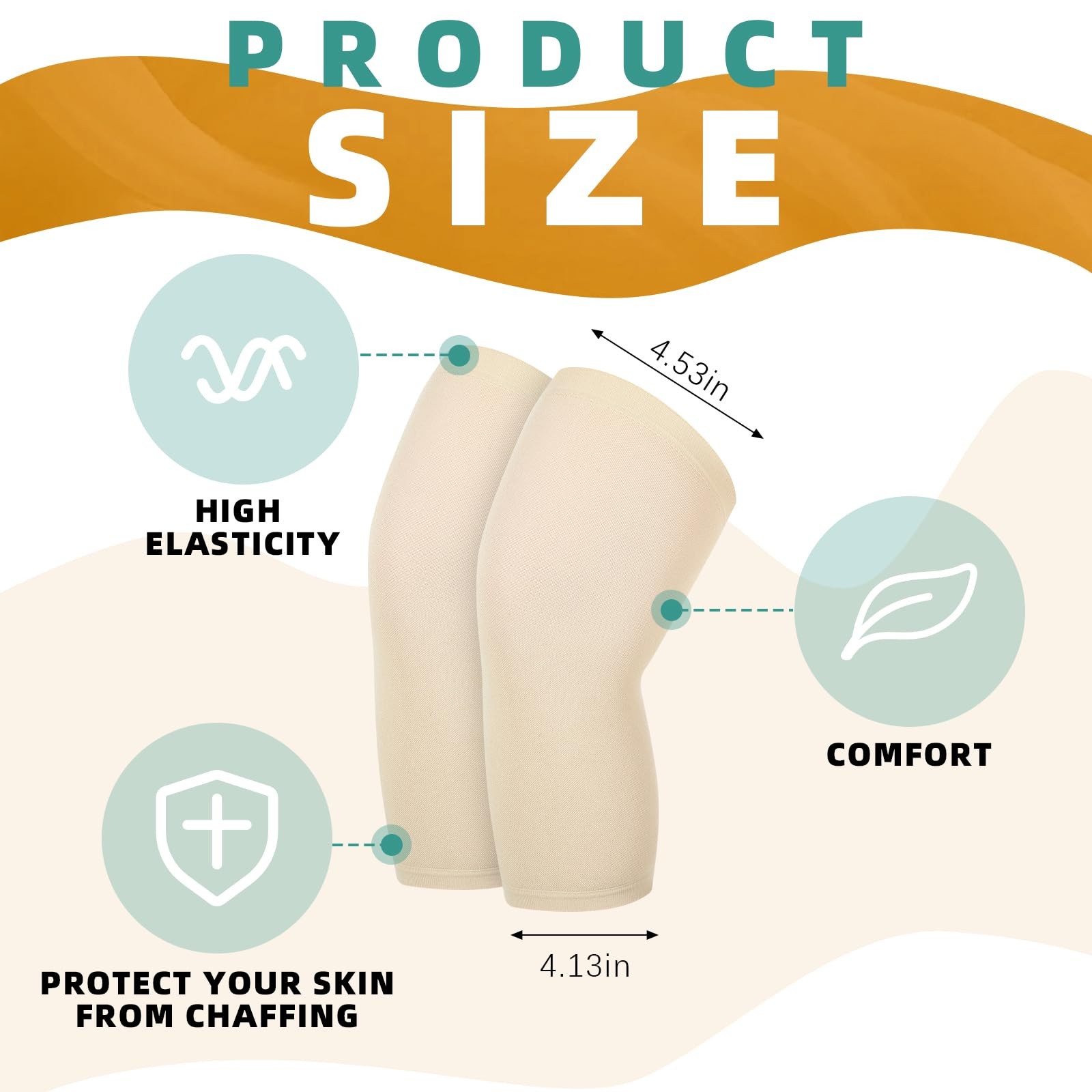 6 Pcs Compression Knee Sleeve Knee Brace Undersleeve Lightweight Breathable L…
