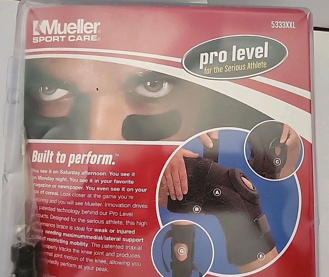 MUELLER SPORT CARE 1-PRO LEVEL HINGED KNEE BRACE XXL NEW ON SALE!
