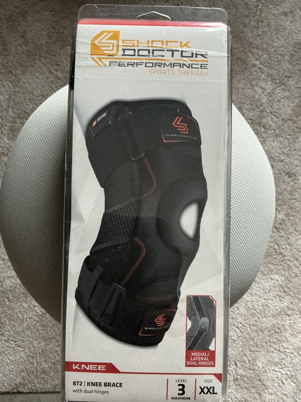 Shock Doctor 872 Knee Brace – XXL – Dual Hinged – Level 3 Maximum Support – New