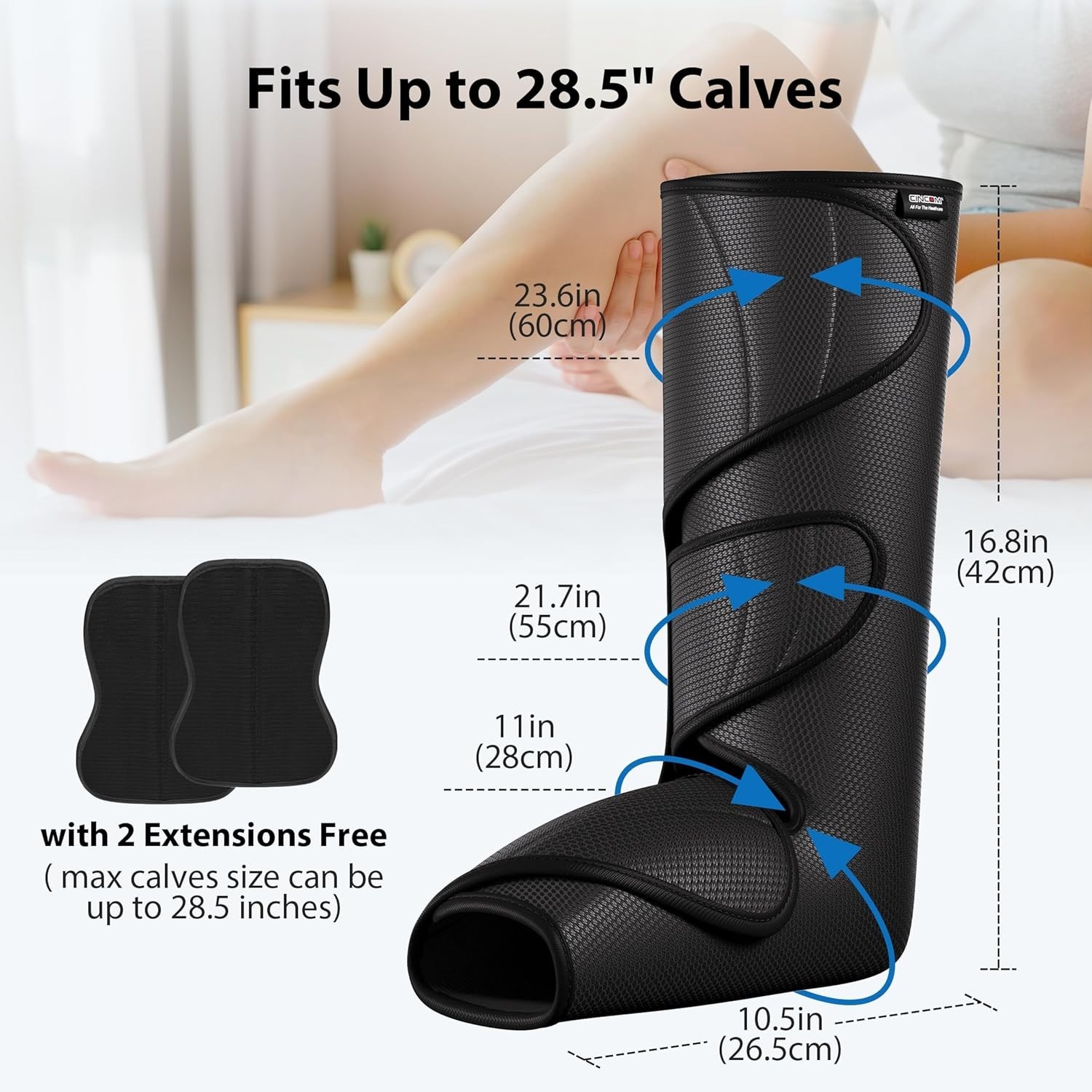Cincom Air Compression Leg Massager, Simulate Tissue Repair, 2 Modes