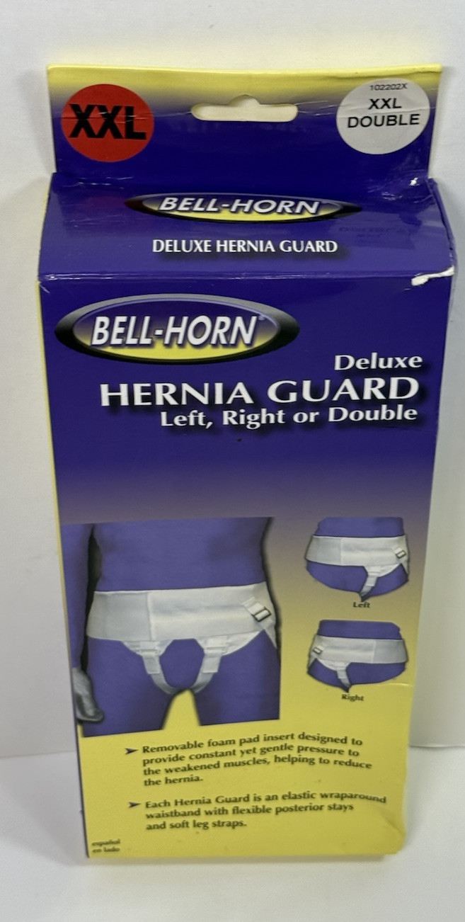 Bell-Horn Deluxe Woven Hernia Guard Support Belt Left Right Double Support XXL