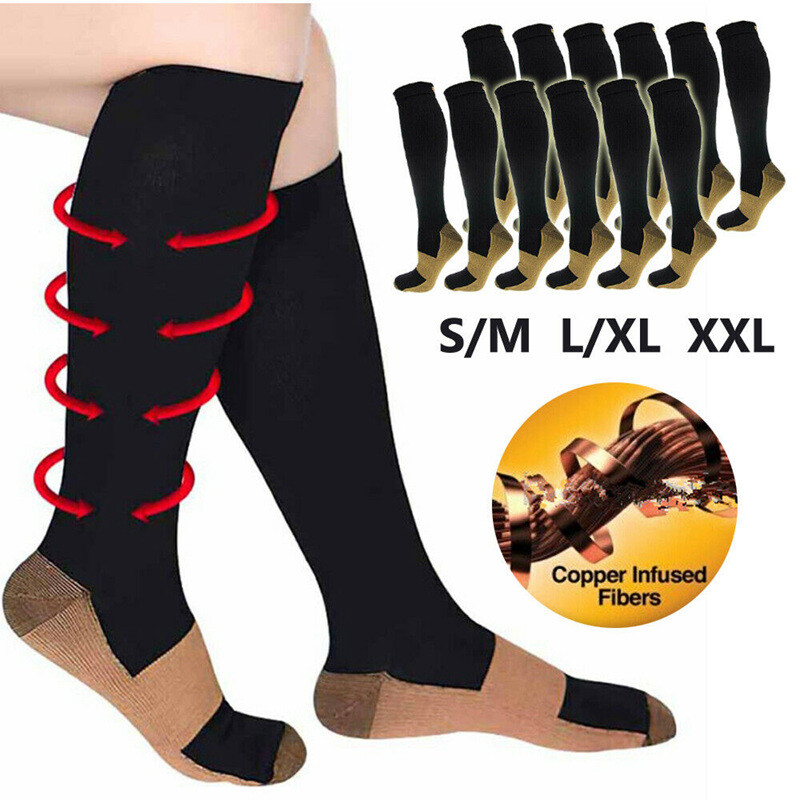 3 Pairs Men’s Diabetic Over The Calf – Knee High Compression Socks Edema Socks