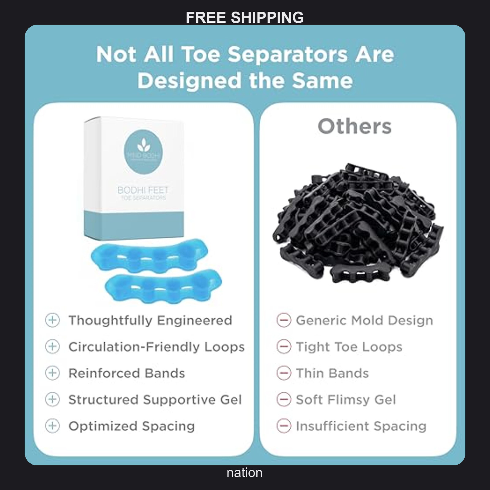 Pair of Blue Medical Gel Toe Spacers for Foot Alignment and Comfort