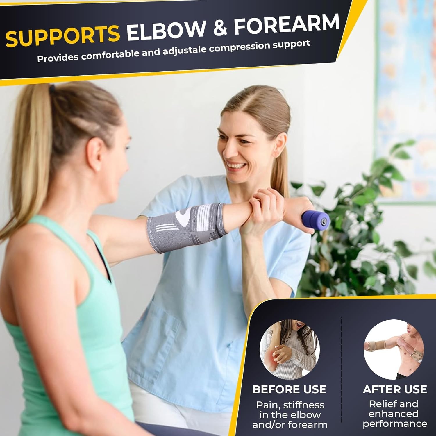 Elbow Support Brace Gray, Size S, 1 Unit