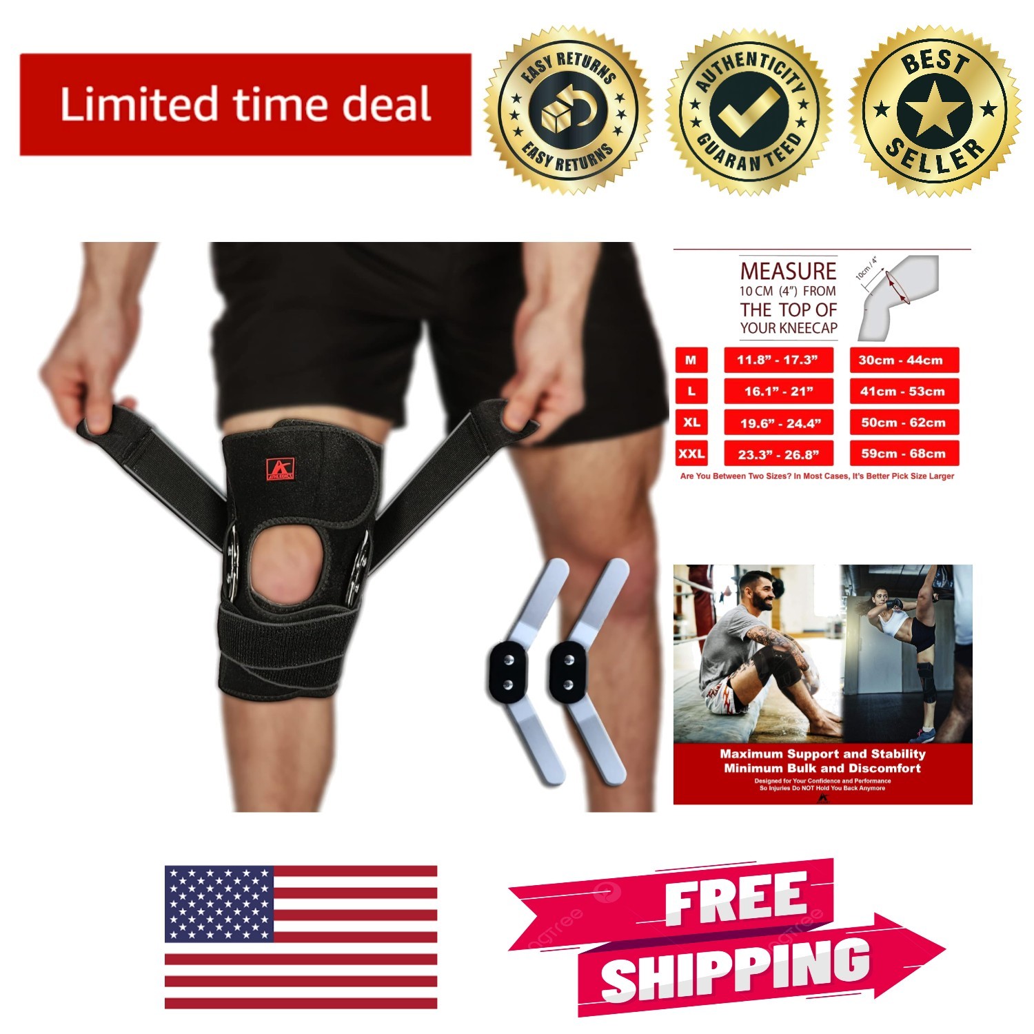 Lifetime Hinged Knee Brace Support XL – Ultimate Pain Relief & Mobility