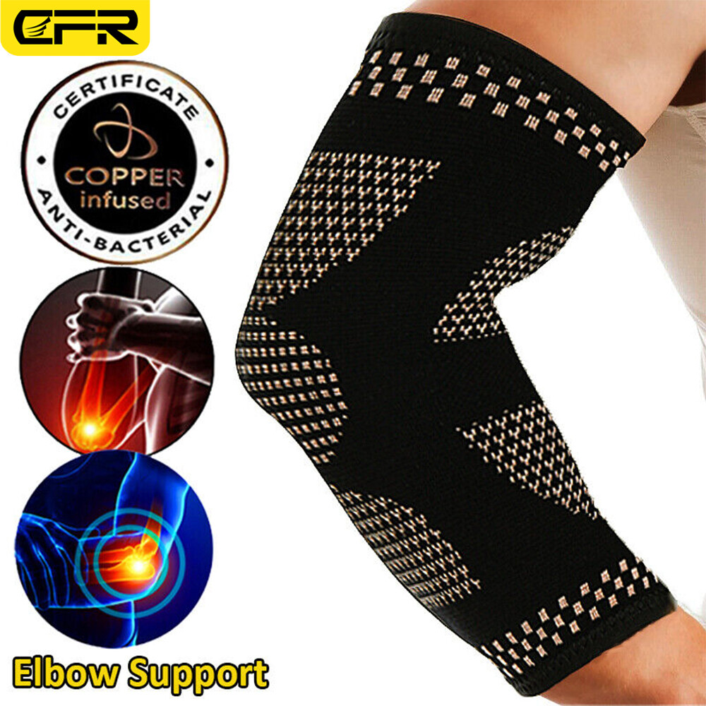 Copper Elbow Braces for Compression Sleeve Support Tendonitis Pain Tennis Golfer