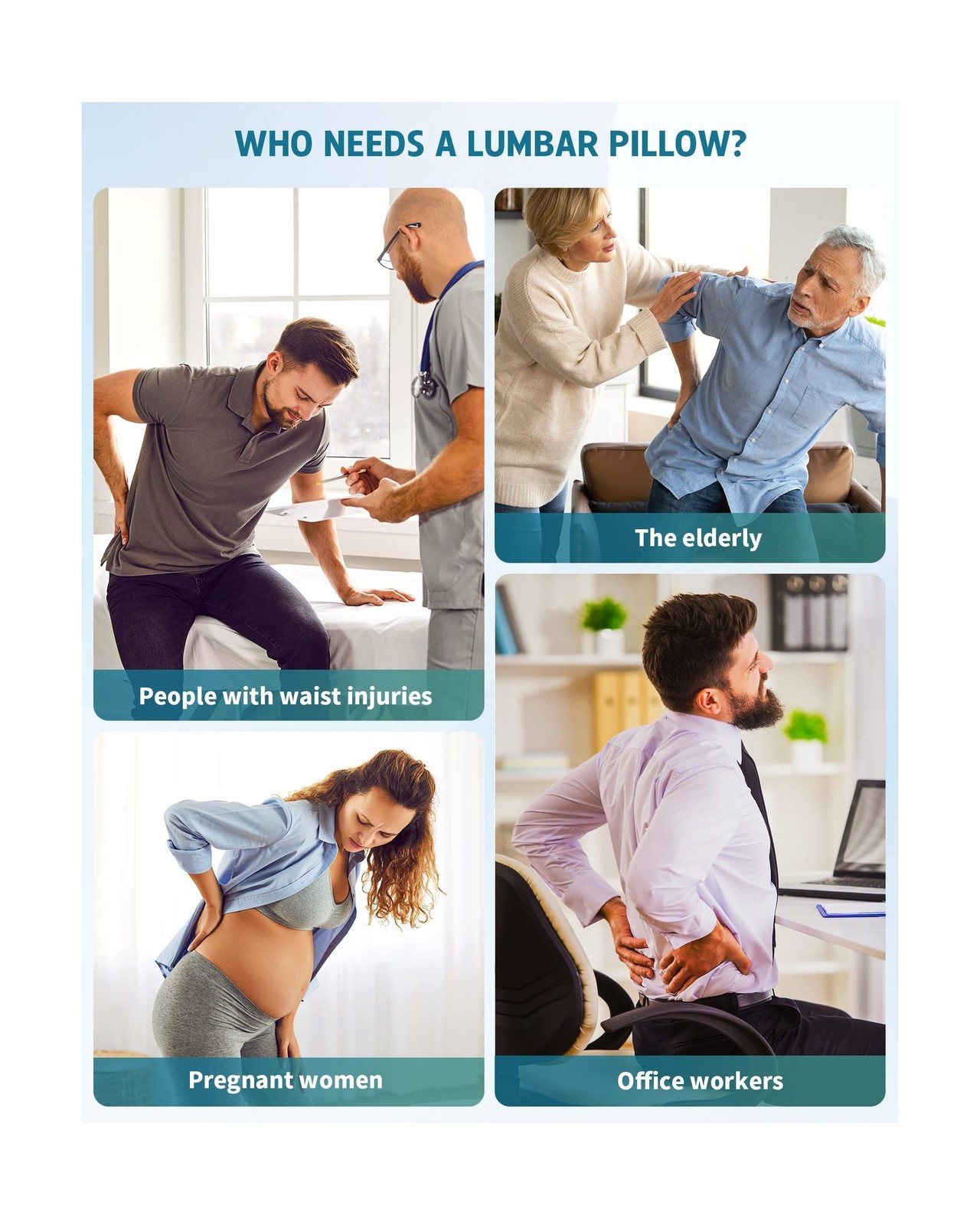 Inflatable Lumbar Pillow for Airplane Travel Lumbar Support Pillow for Car, O…