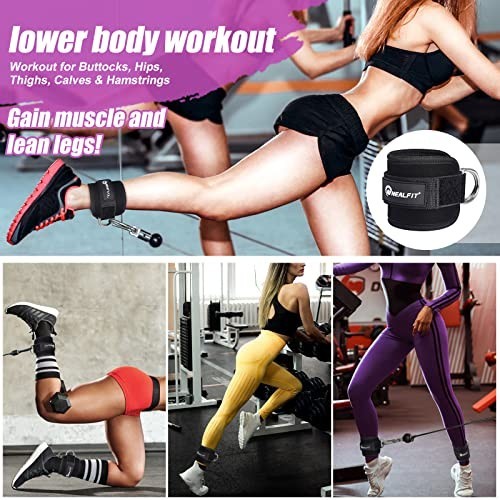Ankle Strap for Cable Machine Gym Cuff for Kickbacks Leg Extensions Glute