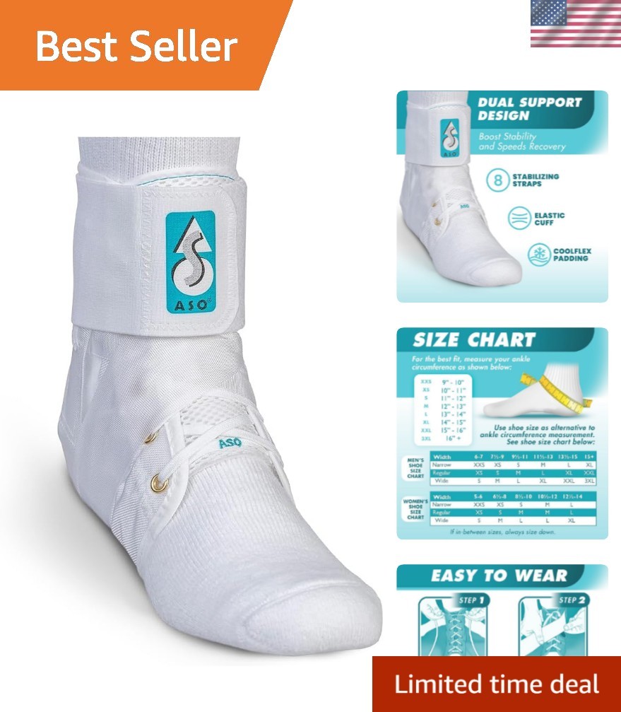 ASO Ankle Stabilizer Lace-Up Brace for Sprains & Tendonitis – Comfort & Support