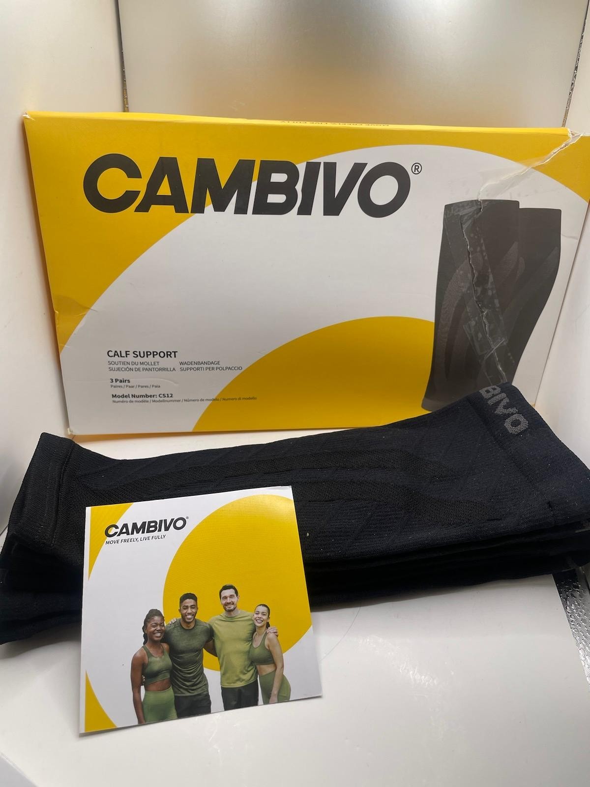 CAMBIVO 3 Par of Calf Compres. Sleeves for Sports – Shin Splint & Muscle Relief
