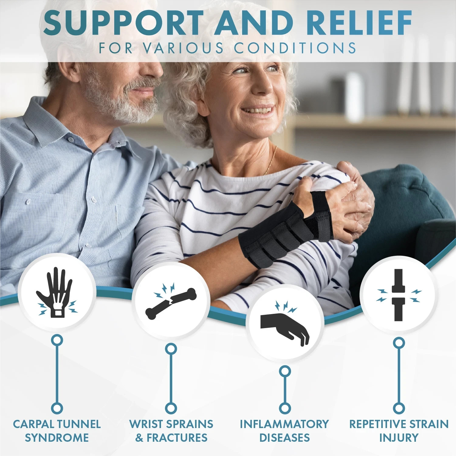 K TRIBE Breathable Wrist Support Splint for Sprain Injury Carpal Tunnel Pain uk