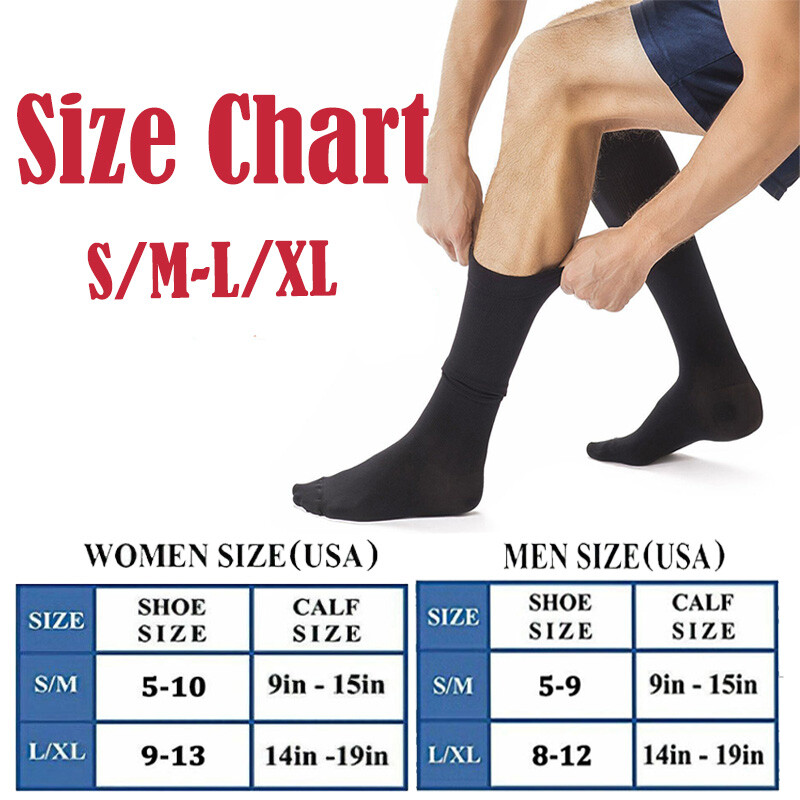 3PK Compression Socks/Hose Knee High 20-30mmHg Men Women Stockings Flight Travel