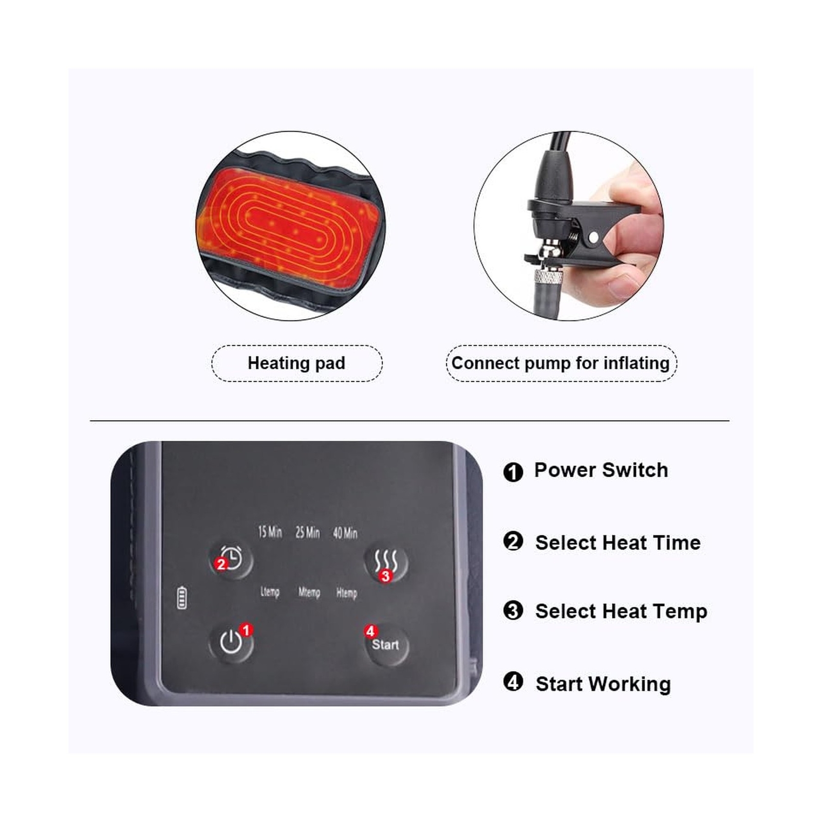 Cordless Heating Decompression Back Belt for Lower Back Pain Relief, Inflatab…