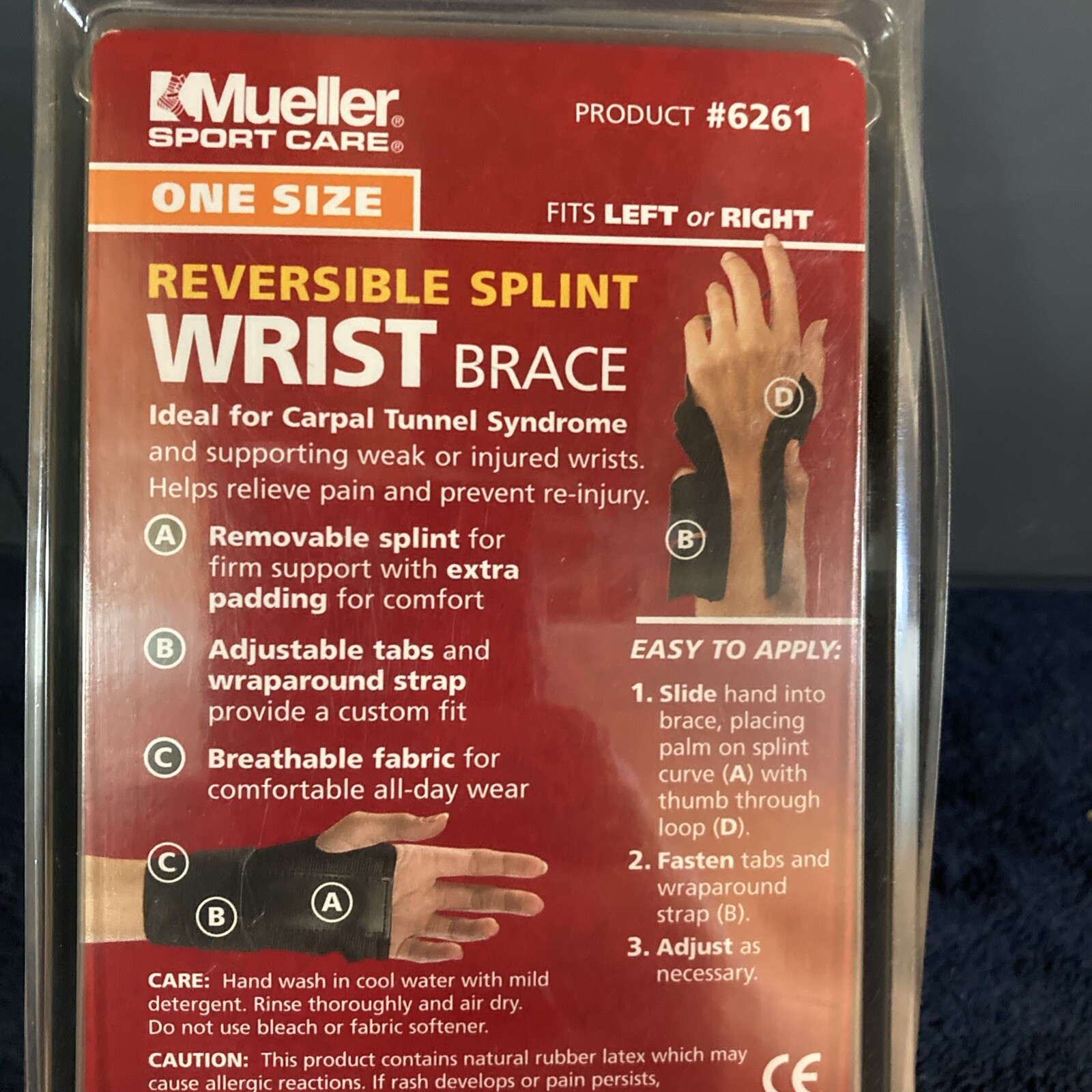 MLR 6261 Reversible Splint Wrist Brace One Size New In Package