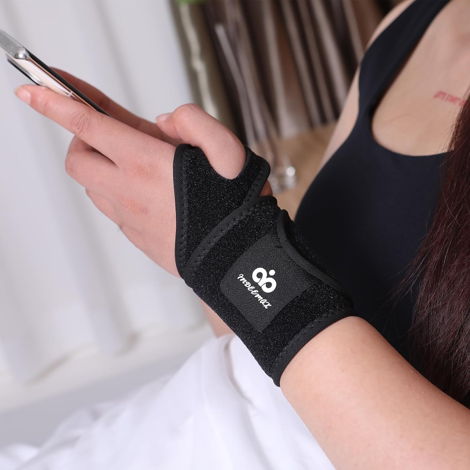 2 Pack Copper Wrist Brace Support for Carpal Tunnel, Pain Relief, Arthritis, Ten