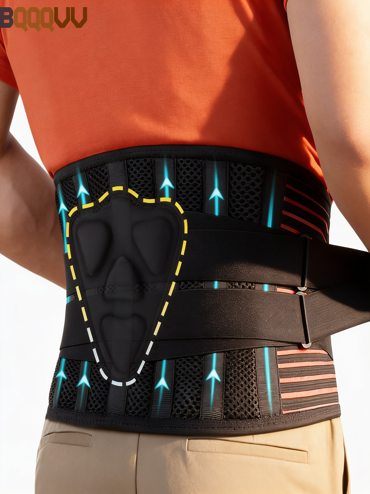 Premium Lower Back Support Brace Belt Lumbar Pad Pain Relief Posture Corrector