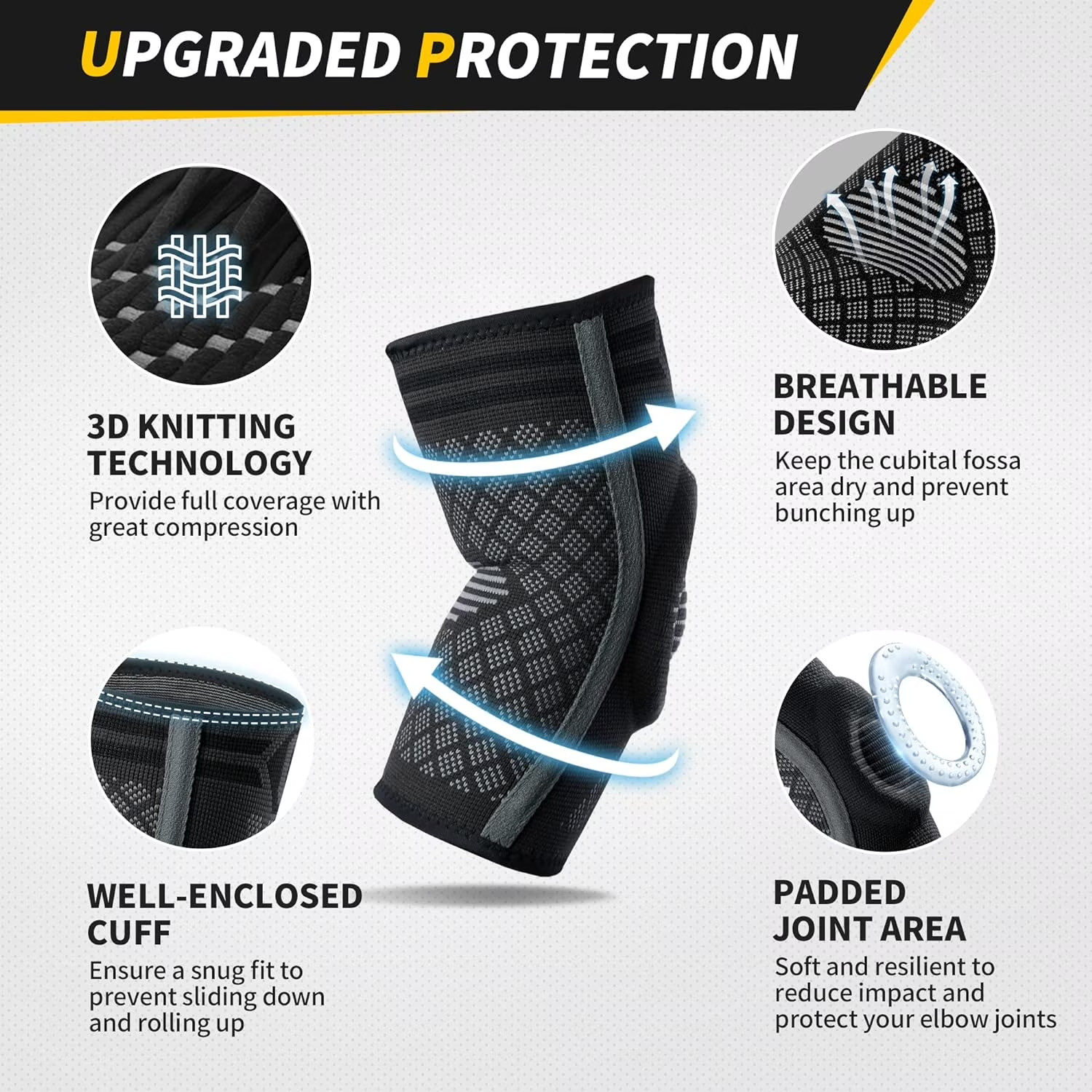 Elbow Brace for Tennis Elbow and Tendonitis with Gel Pad Compression Medium