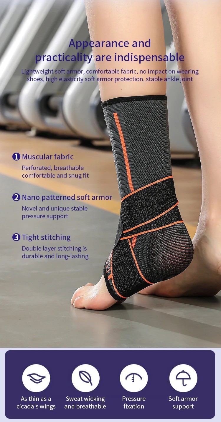 Elastic Ankle Brace Protector Sports Gym Fitness Support Belt.