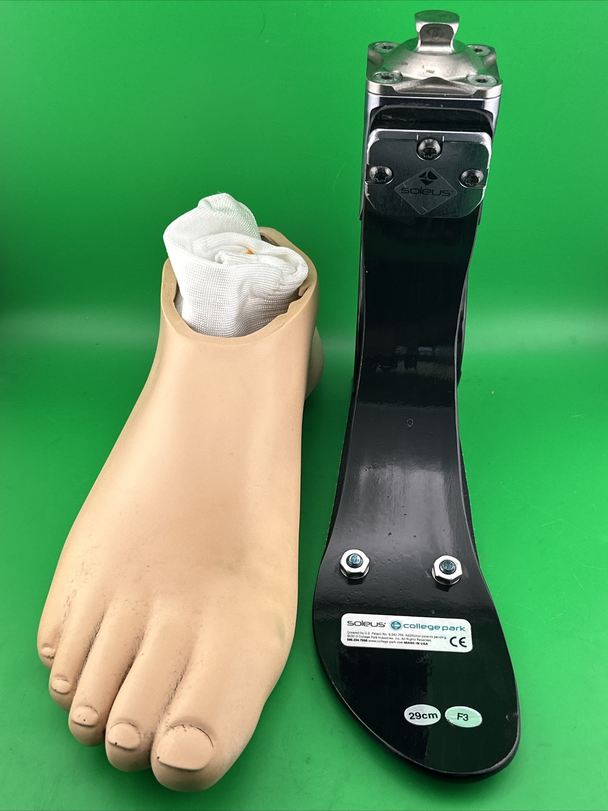 College Park Right Soleus prosthetic foot. Size 29. Category 3