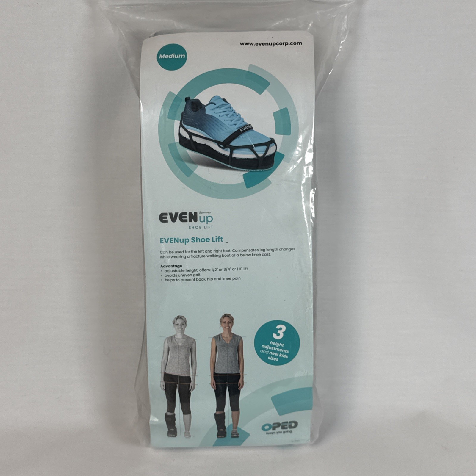 EvenUp Shoe Lift-Size Medium – Size 8.5 – 10.5 Mens or 9 – 11 Womens – Brand New