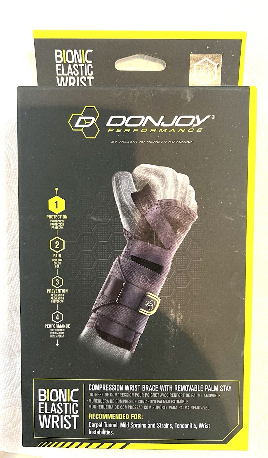 DONJOY PERFORMANCE BIONIC ELASTIC WRIST SIZE M/L, MEDIUM/LARGE LEFT HAND NIB NEW