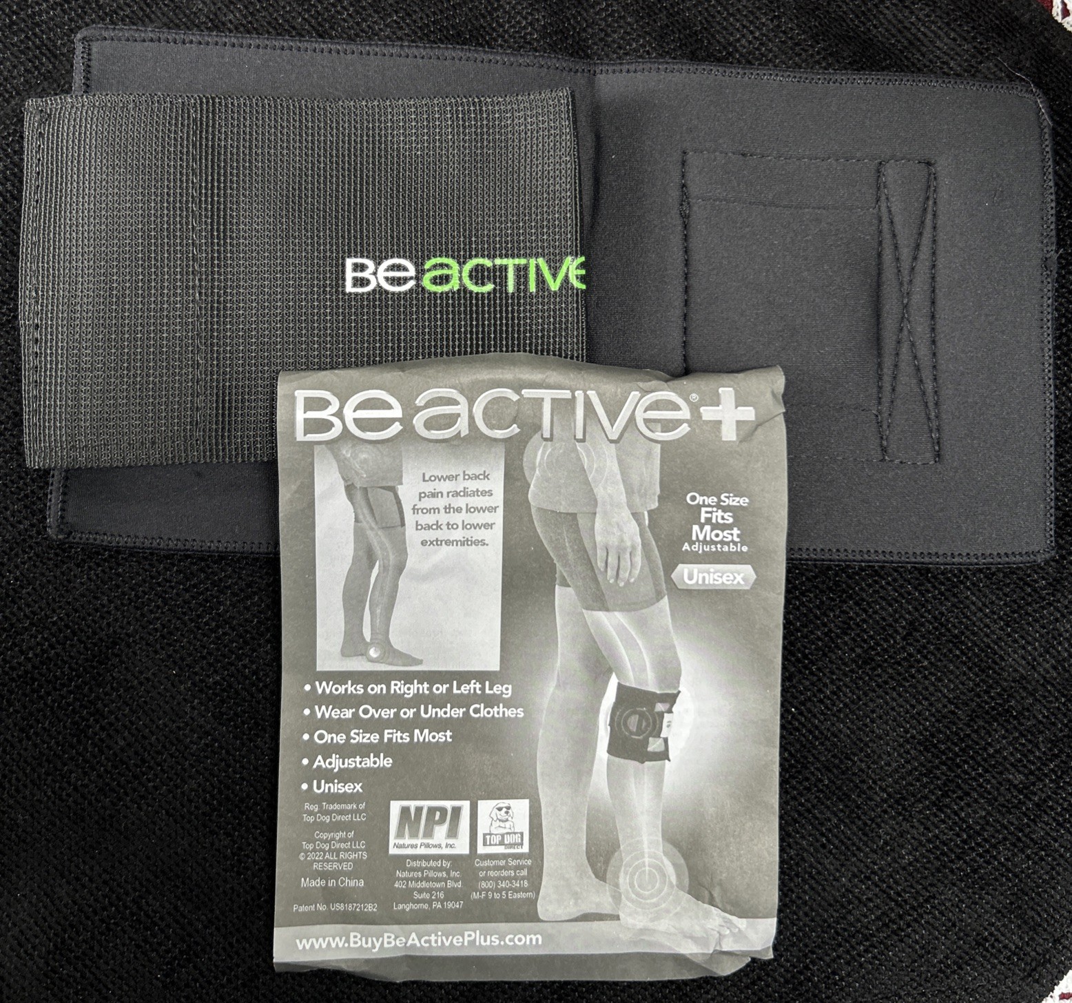 BeActive + Acupressure Calf Wrap for Back Pain Relief, Unisex, One Size New