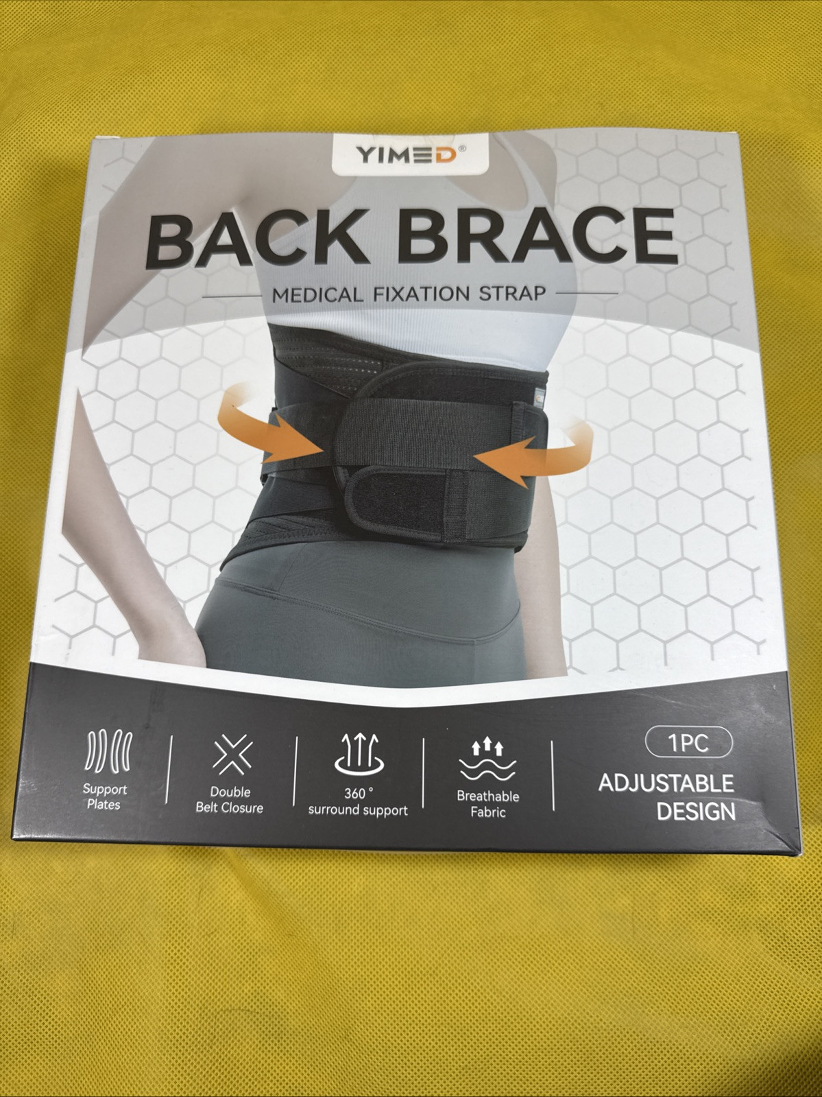 Back Brace Medical Fixation Strap 1pc Adjustable Design New I3