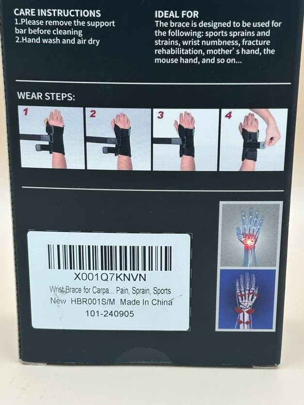 NEW! NIB FEATOL wrist brace S/M Small Medium Right Hand Carpal Tunnel Syndrom